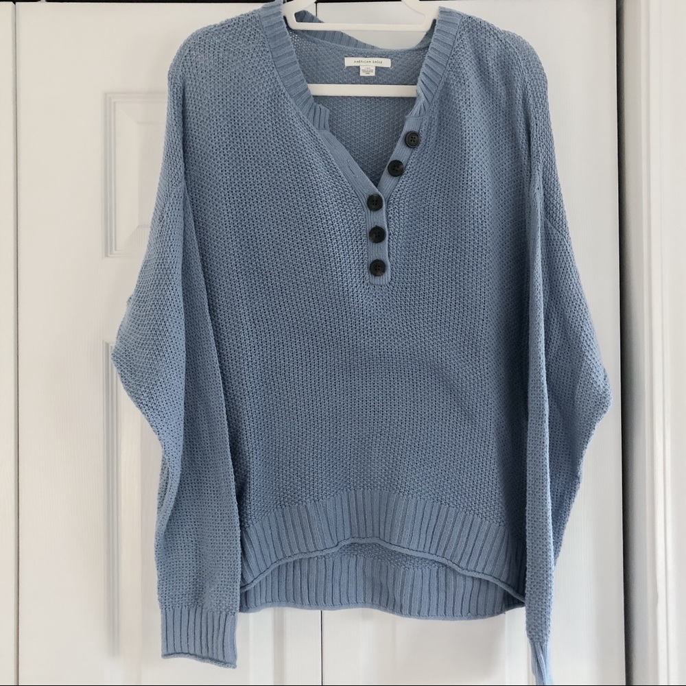 Blue Knit Pullover